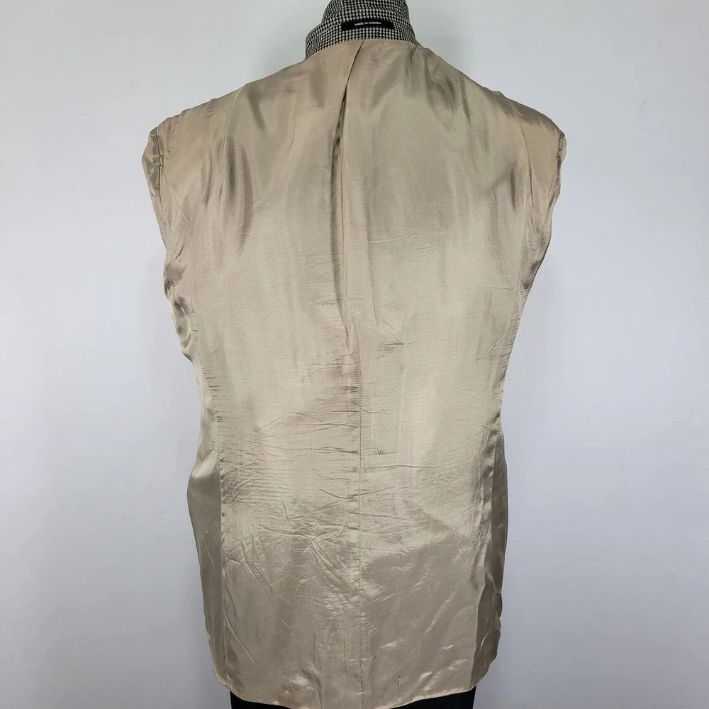 Calvin Klein Men's‎ Sport Coat Blazer Three Button Beige Black Wool 46XL